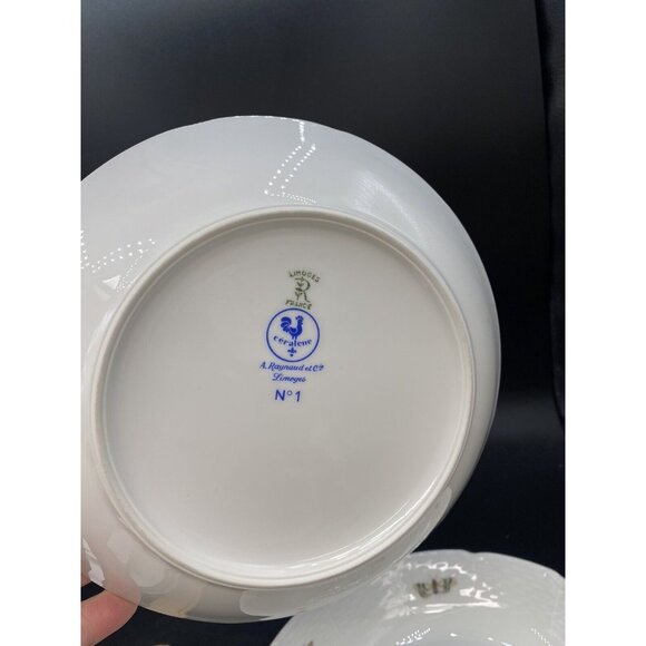 Lot 4 Ceralene Raynaud Limoges "Les Oiseaux" 7.5” Soup Bowls READ - Picture 10 of 10